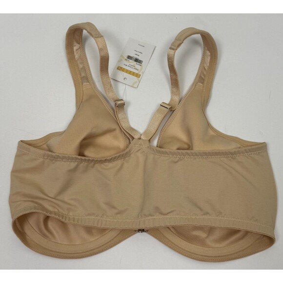 Delimira 34E Front Close NWT Light Beige Bra Racerback Underwire Unpadded 34 E - Picture 2 of 4